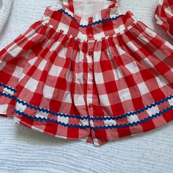 Jacadi Red Gingham Dress 12M - Picture 3 of 4